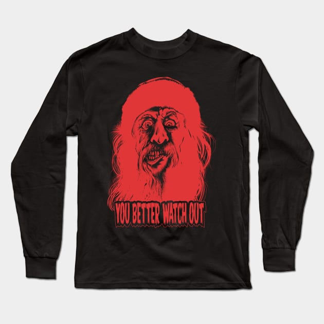 Evil Santa (red version) Long Sleeve T-Shirt by wildsidecomix